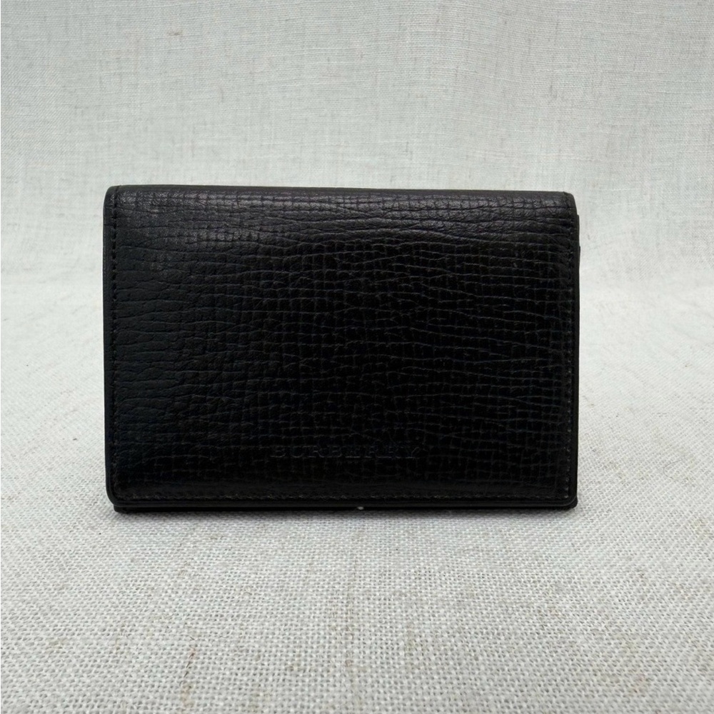 Burberry Black Leather Nova Check Card Case Wallet Slim Bifold COA - Picture 3 of 7